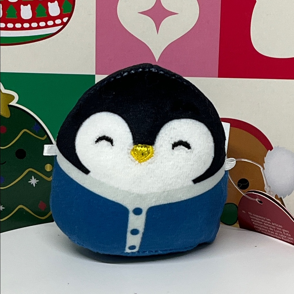 Squishmallows Micromallows Luna Penguin Plush with Blue Coat